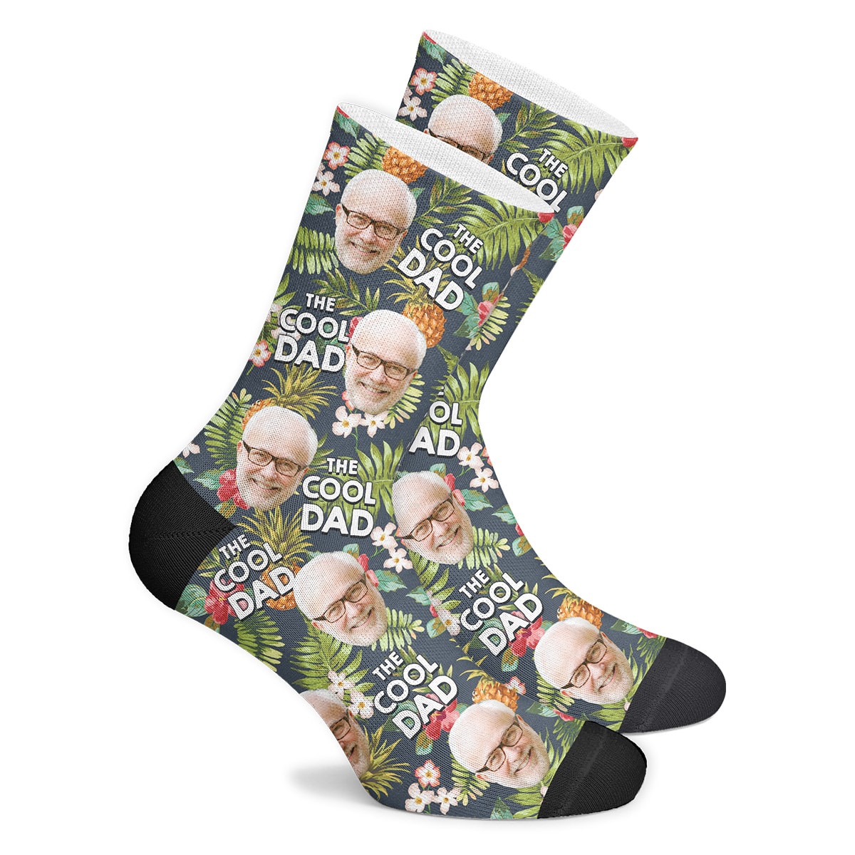 Custom Cool Dad Tropical Socks-MyPhotoSocks