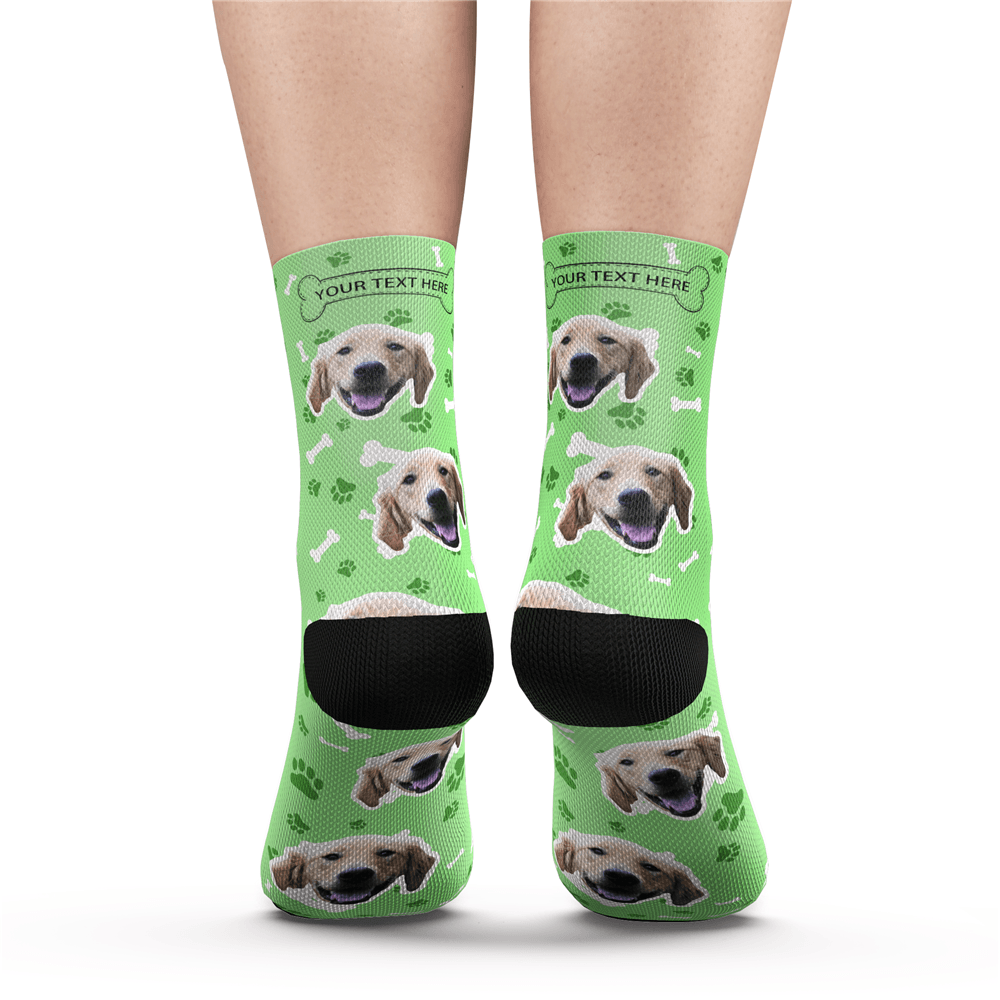 Custom Dog Photo Socks With Your Text - MyPhotoSocks