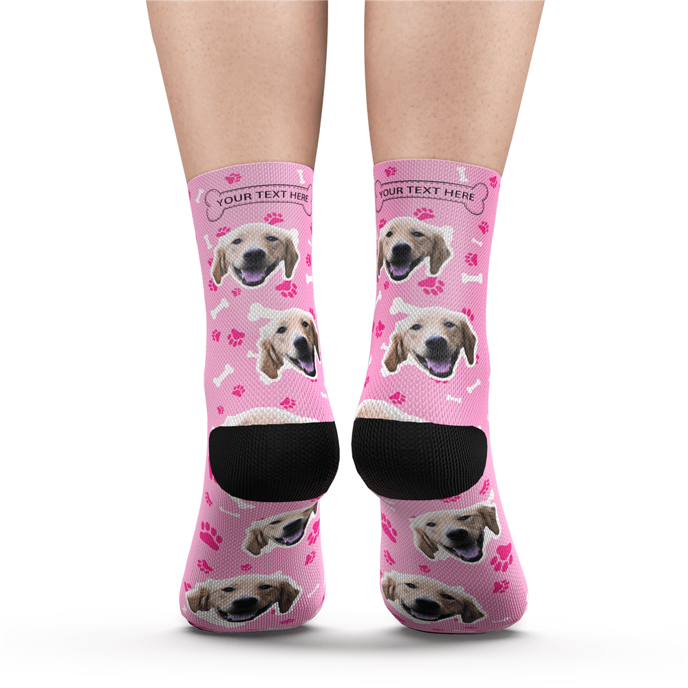 Custom Photo Dog Socks With Your Text - MyPhotoSocks