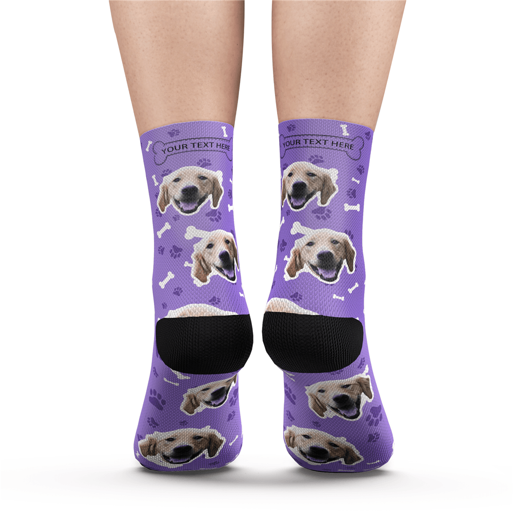 Custom Photo Dog Socks With Your Text - MyPhotoSocks