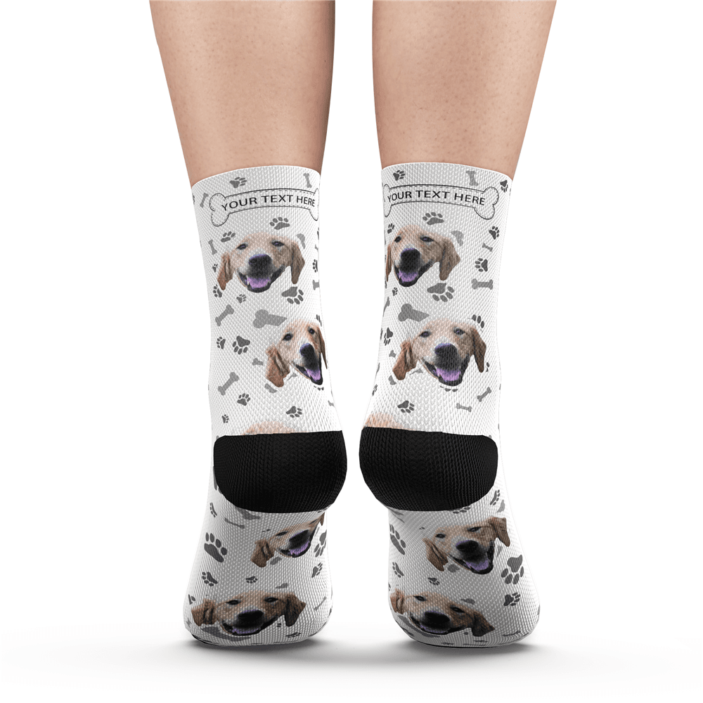 Custom Photo Dog Socks With Your Text - MyPhotoSocks