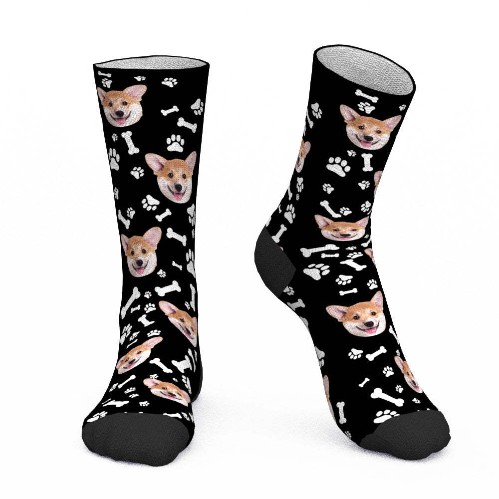 Custom Dog Socks/Photo Socks/Pet Socks - Black
