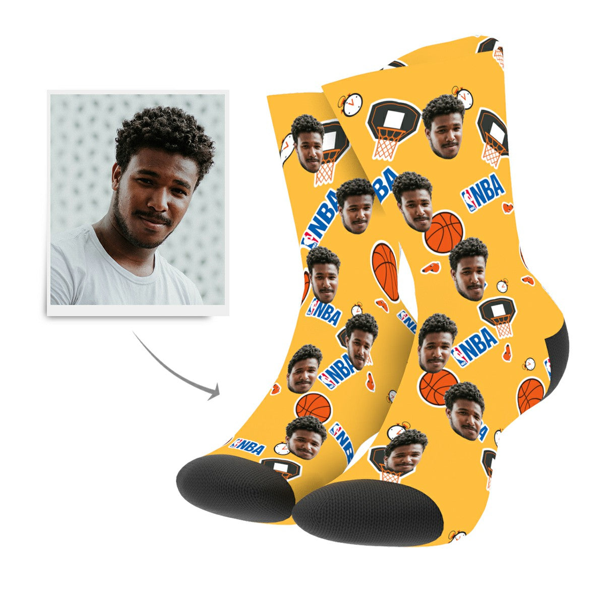 Custom Sport Style Basketball Socks - MyPhotoSocks