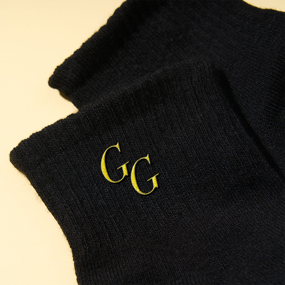 Personalised Initial Socks - Custom Embroidered Letter on Soft Cotton Crew Socks