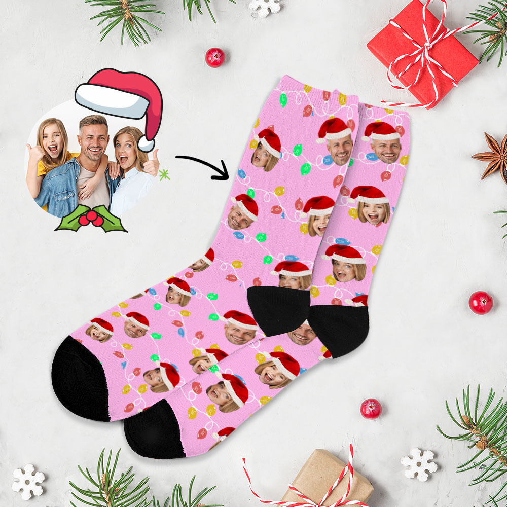 Christmas Custom Face Socks Custom Funny Custom Designs Best Gift Idea Xmas Socks - MyPhotoSocks