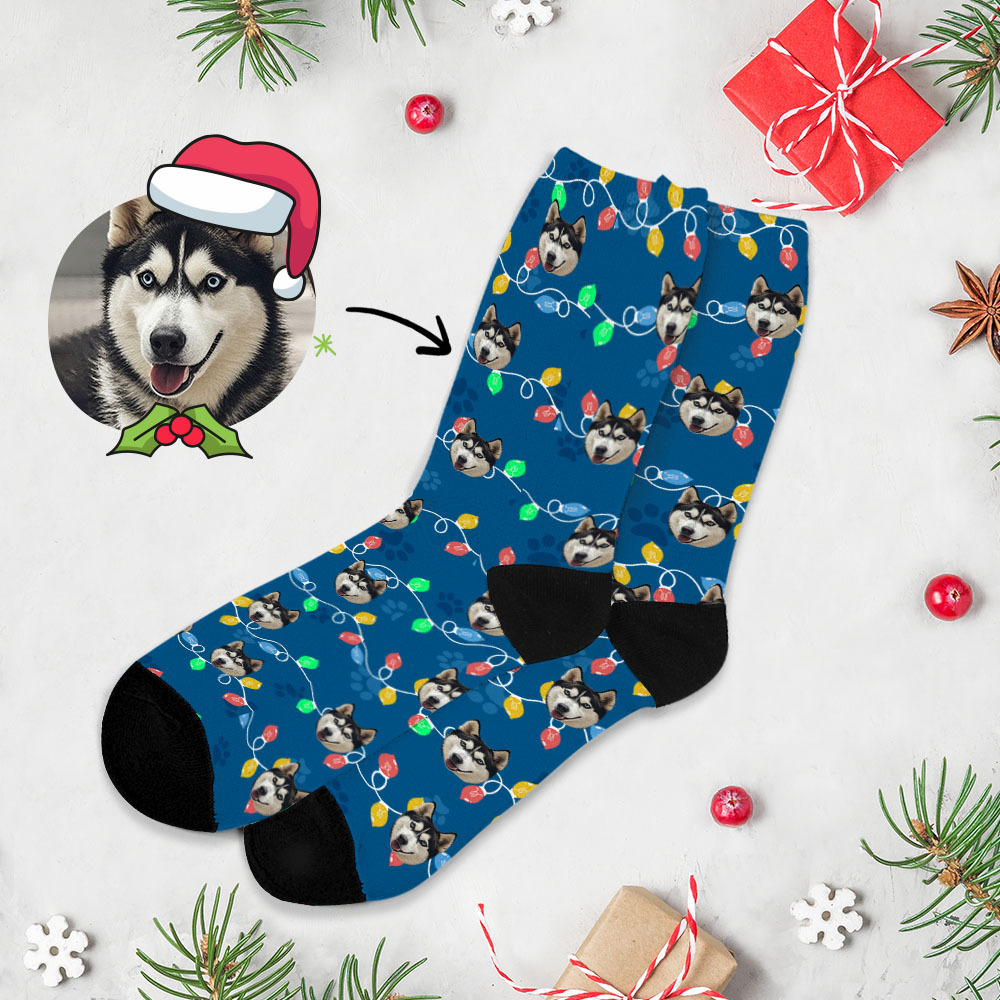 Christmas Custom Face Socks Custom Funny Custom Designs Best Gift Idea Xmas Socks - MyPhotoSocks