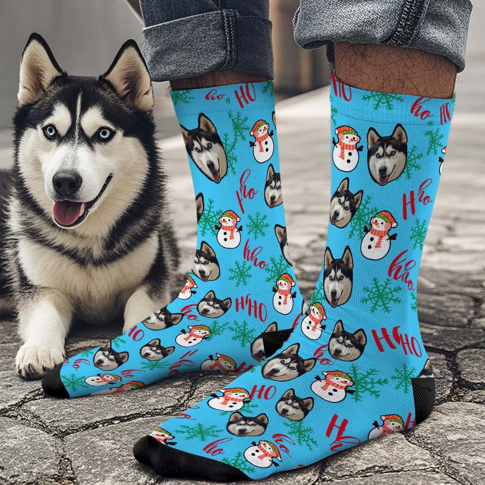 Christmas Custom Face Socks Custom Funny Custom Designs Best Gift Idea Xmas Socks - MyPhotoSocks