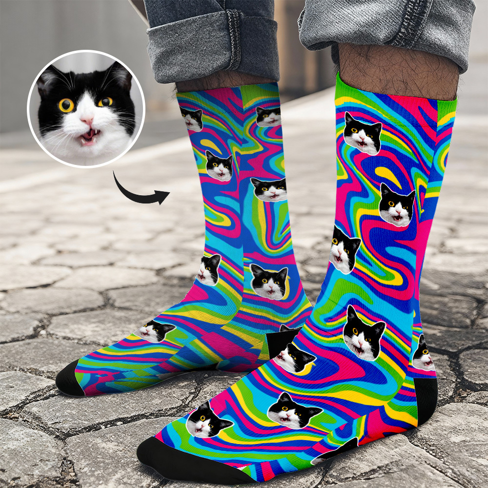 Custom Christmas Face Printed Socks Personalized Funny Custom Design Best Gift Idea for Xmas