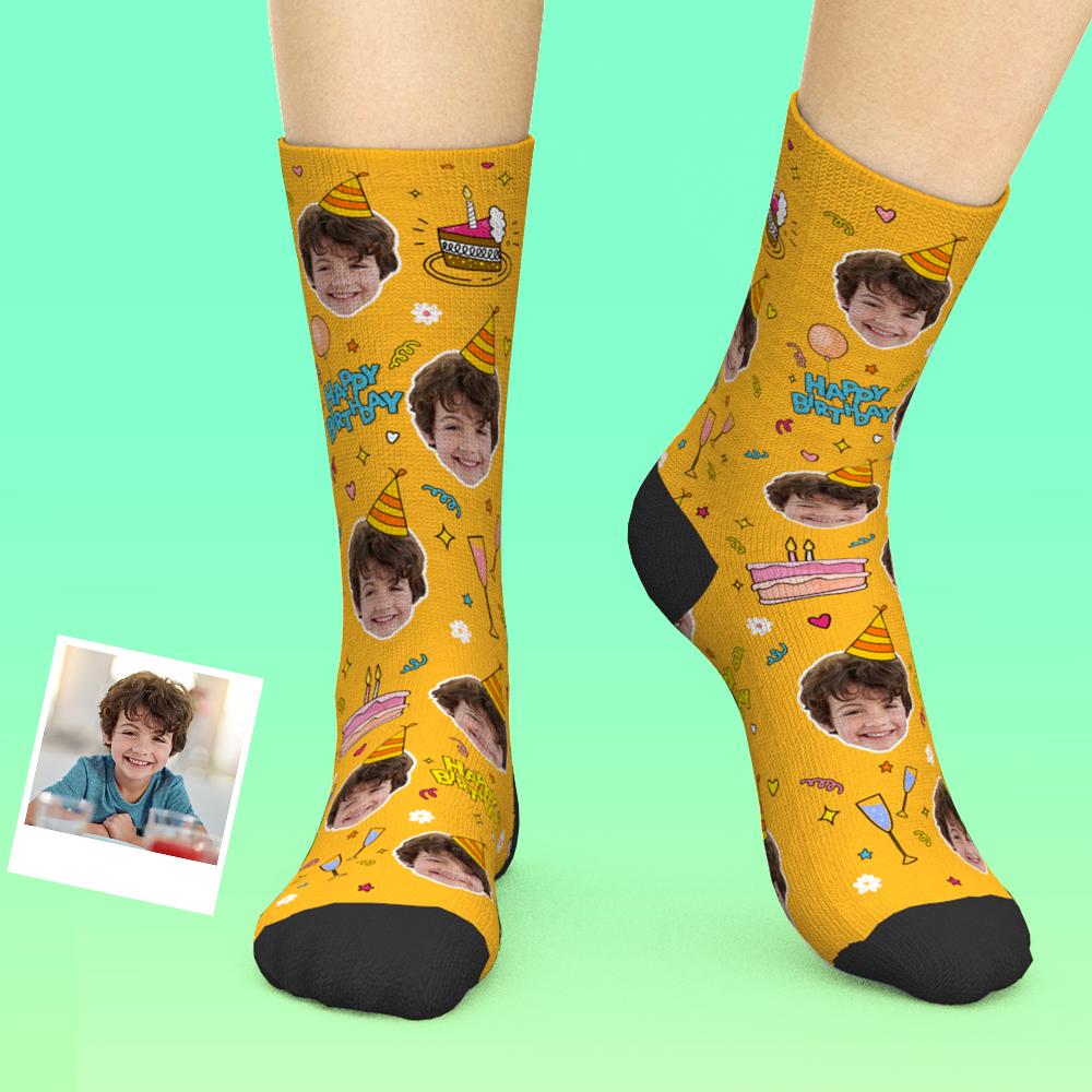 Custom Face Socks Add Pictures And Name Birthday Gift Personalized Socks