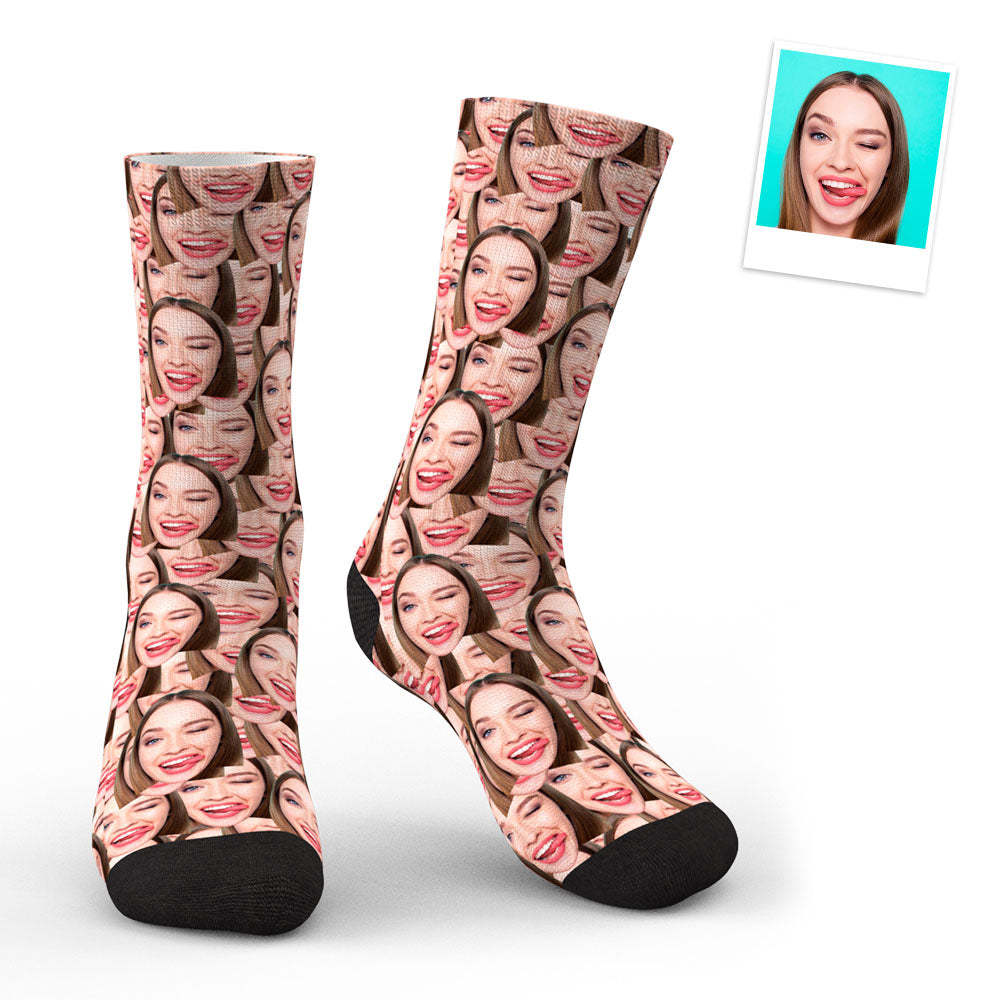 Custom Photo Mash Socks With Your Text - MyPhotoSocks