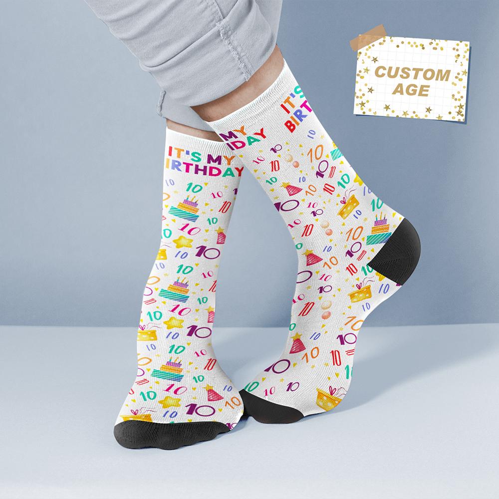 Custom Age Socks Personalized Birthday Socks Birthday gift