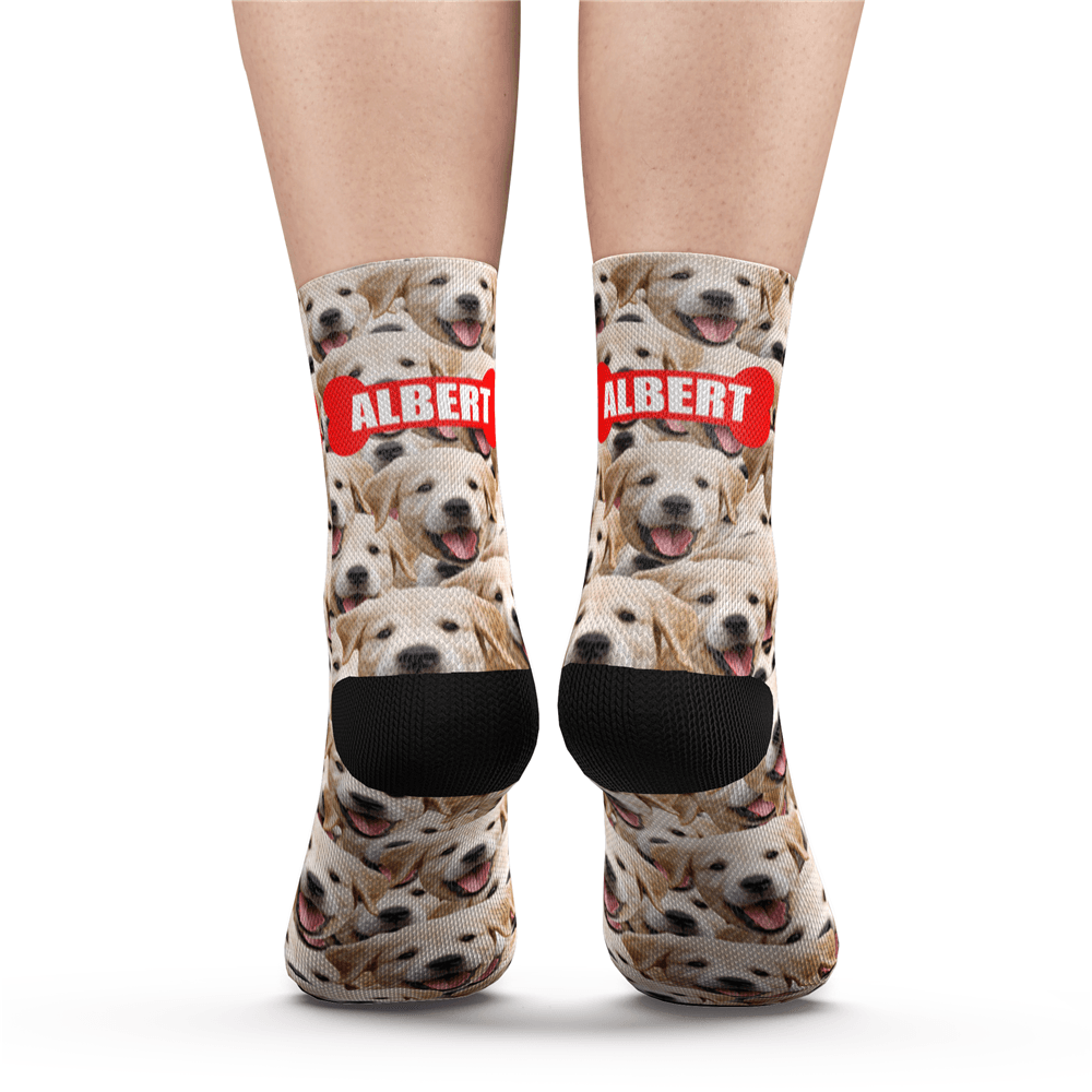 Custom Face Mash Dog Socks With Your Text - MyfaceSocks