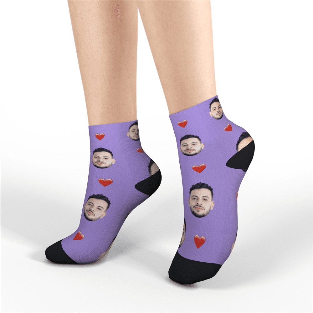 Custom Quarter Socks Heart - MyPhotoSocks