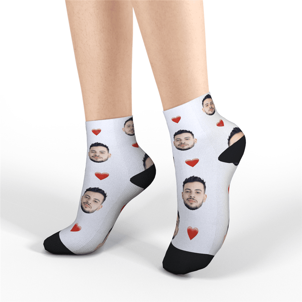 Custom Quarter Socks Heart - MyPhotoSocks