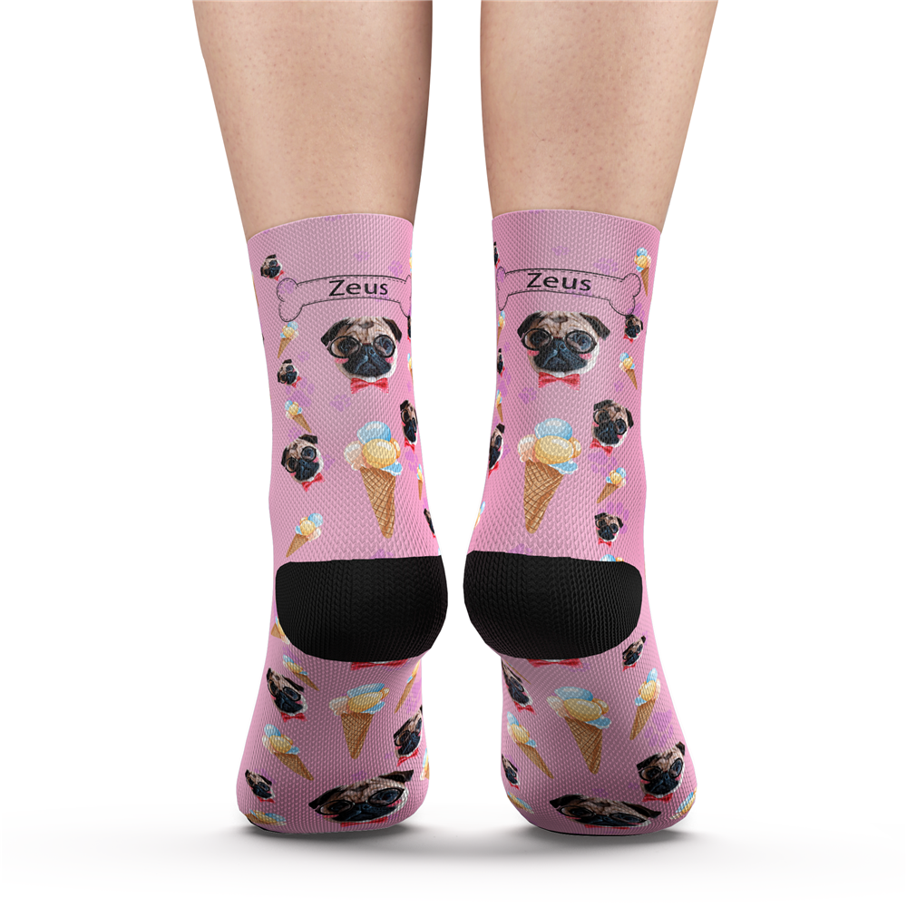 Custom Pet Dog Socks Ice Cream - MyPhotoSocks