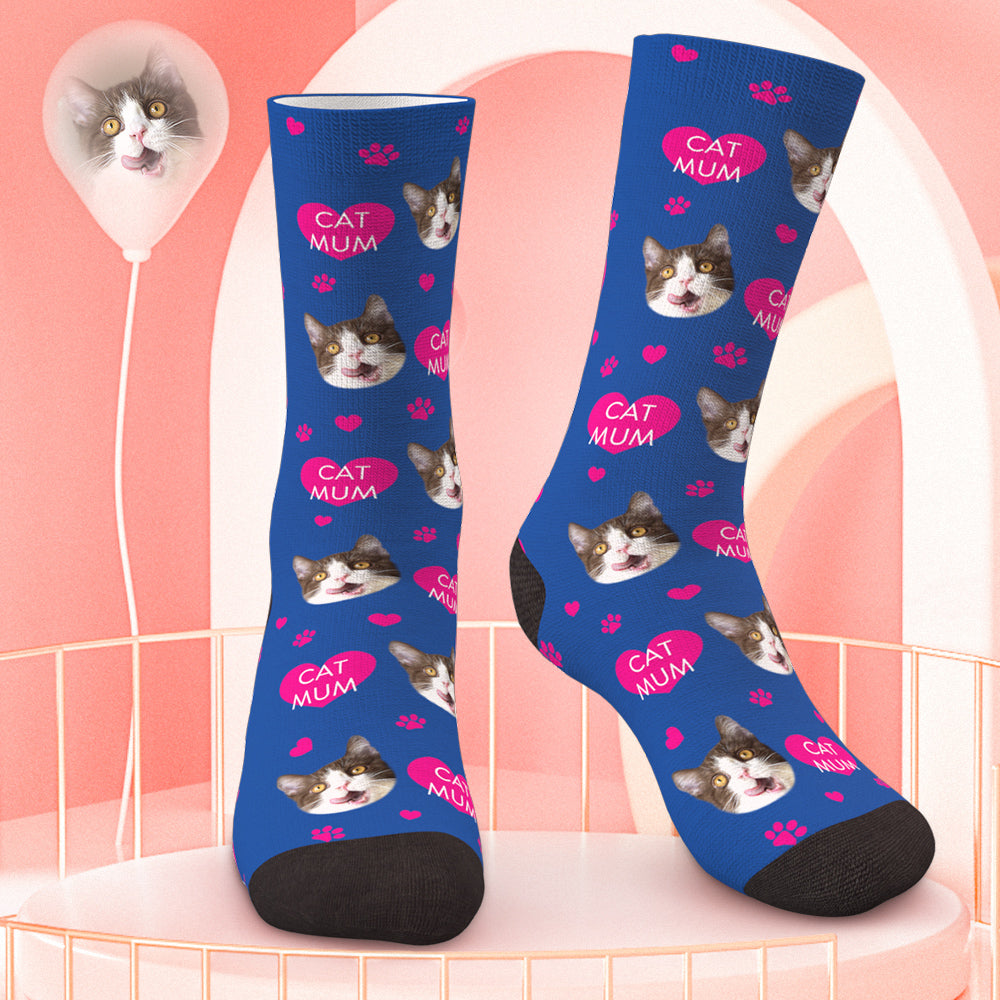 Personalize Photo Socks Cat Mom Photo Socks