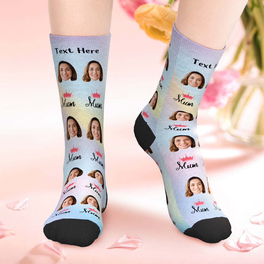 Personalised Mothers Day Photo Socks Gift for Mum