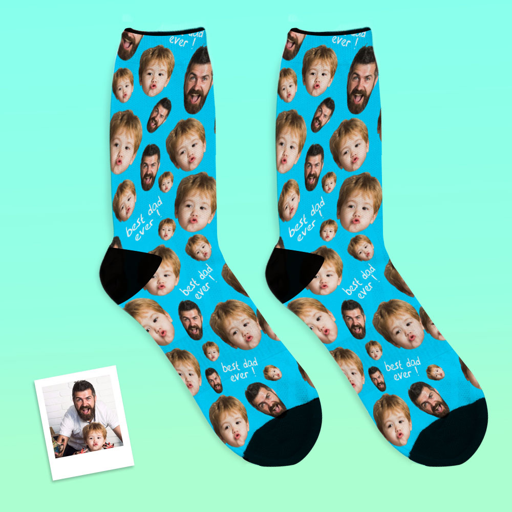 Custom Face Socks To The Best Dad-MyPhotoSocks