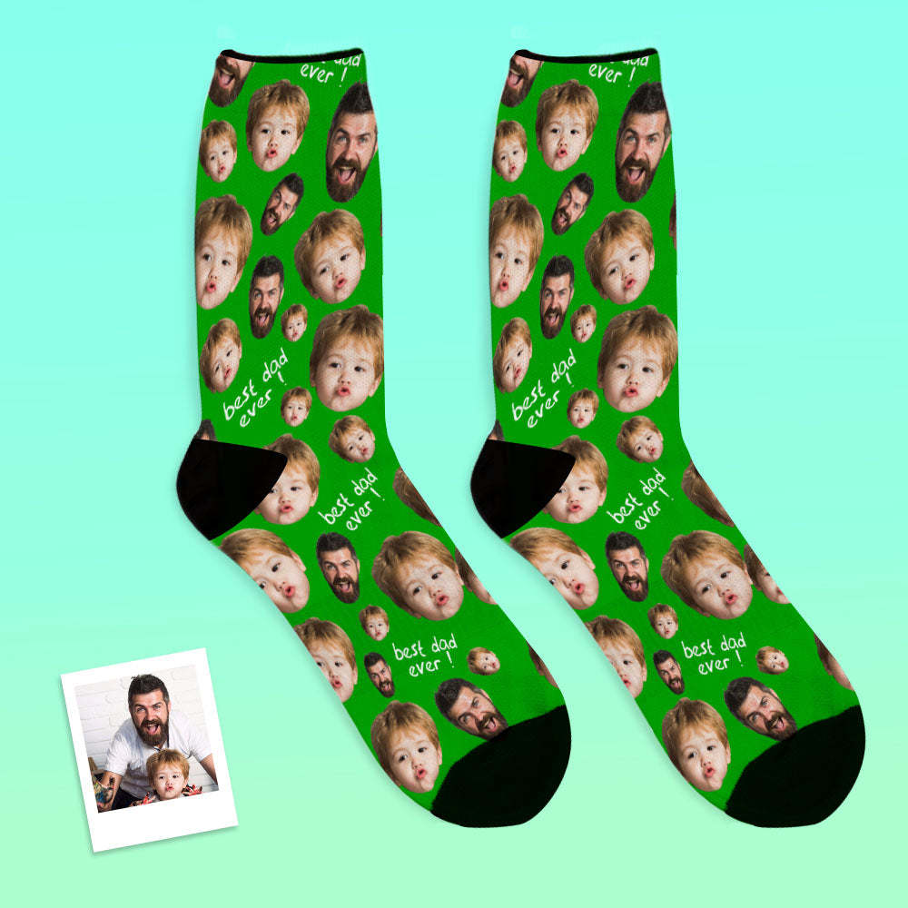 Custom Face Socks To The Best Dad-MyPhotoSocks