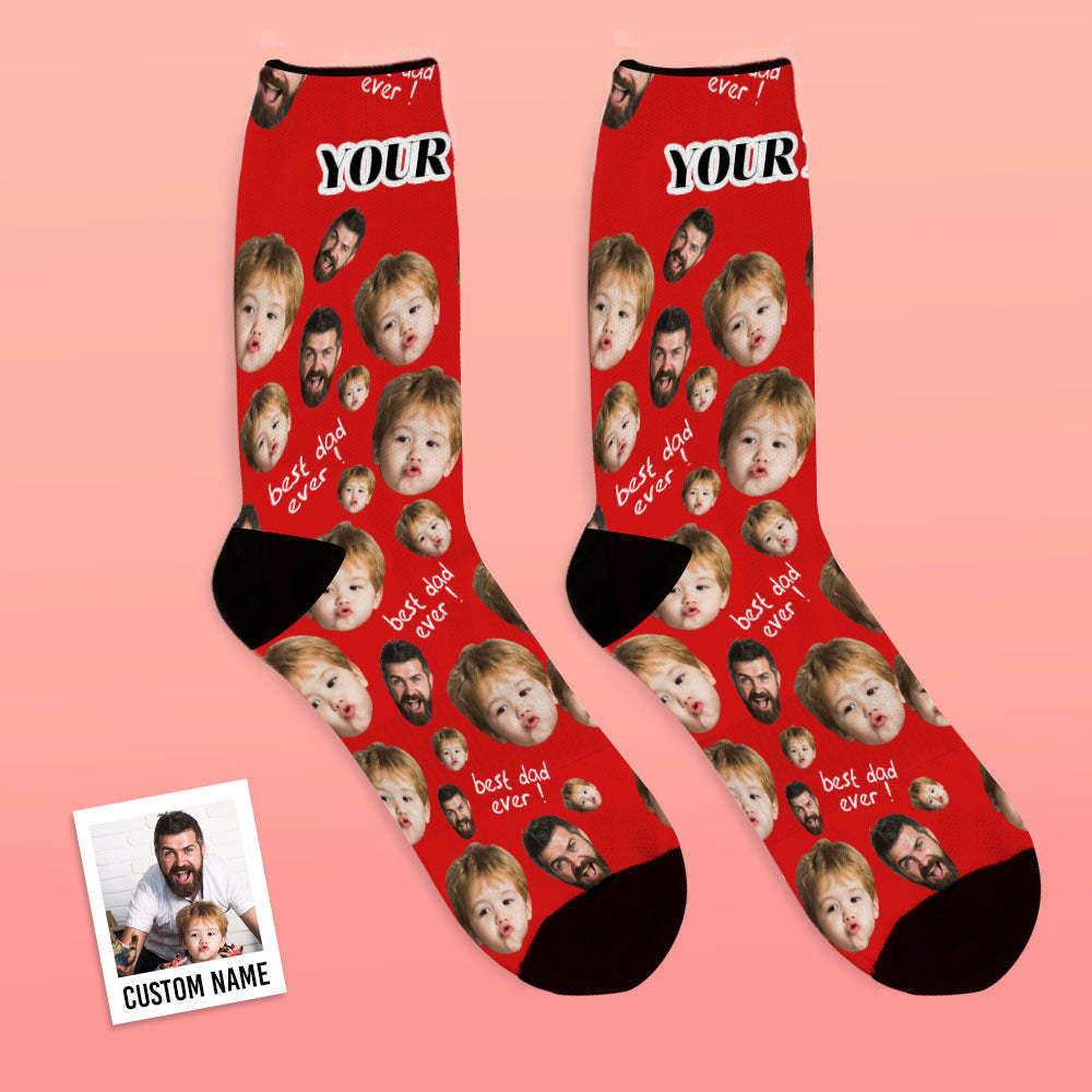 Custom Face Socks To The Best Dad-MyPhotoSocks