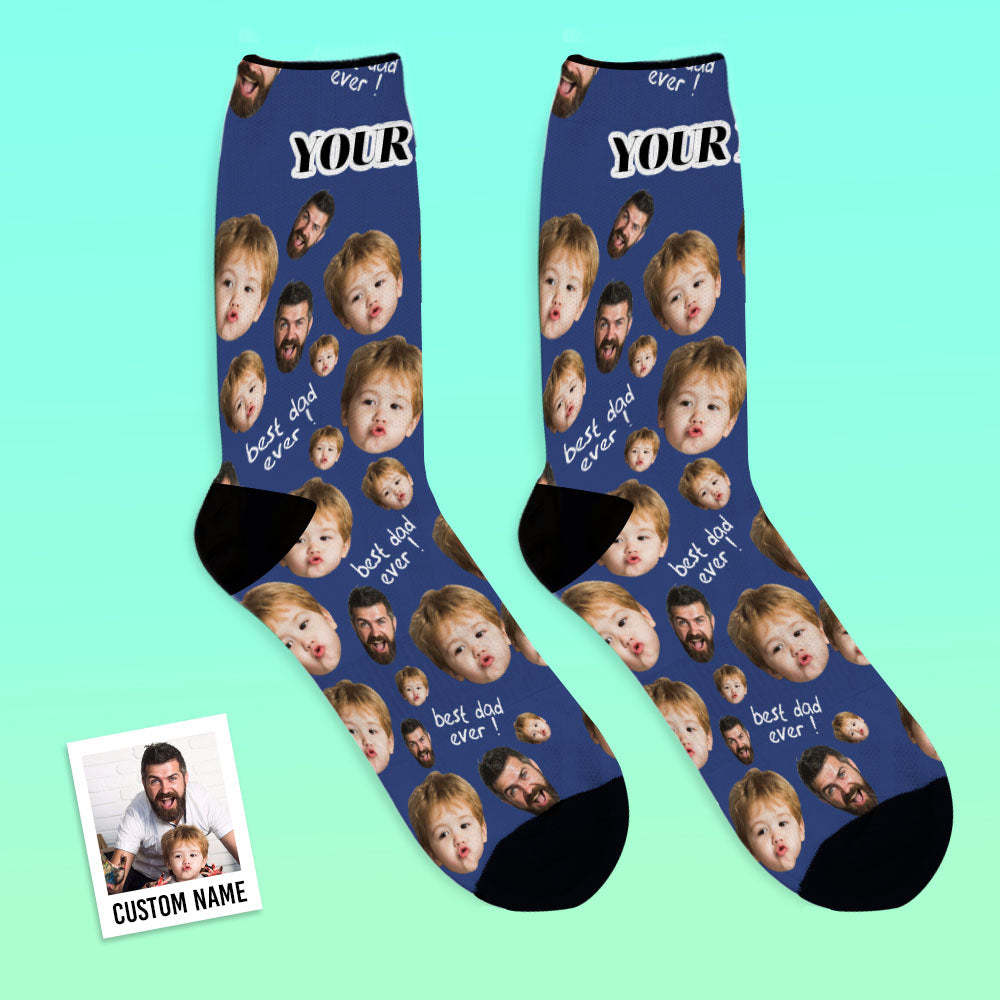 Custom Face Socks To The Best Dad-MyPhotoSocks