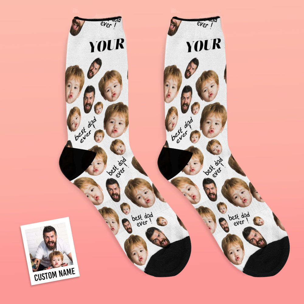 Custom Face Socks To The Best Dad-MyPhotoSocks