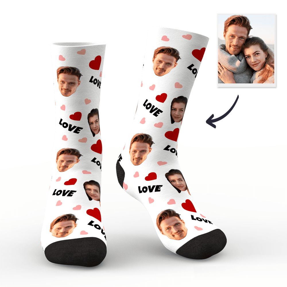 Free Shipping(FSDS799) Custom Love And Face On Socks