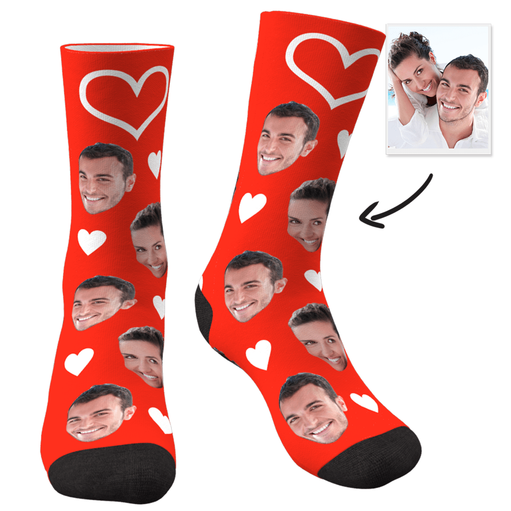 Custom Heart Socks - MyPhotoSocks