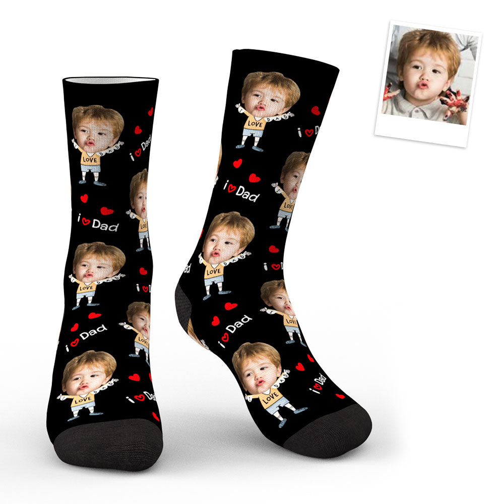 3D Preview Custom Face Socks To The Dearest Dad-MyPhotoSocks