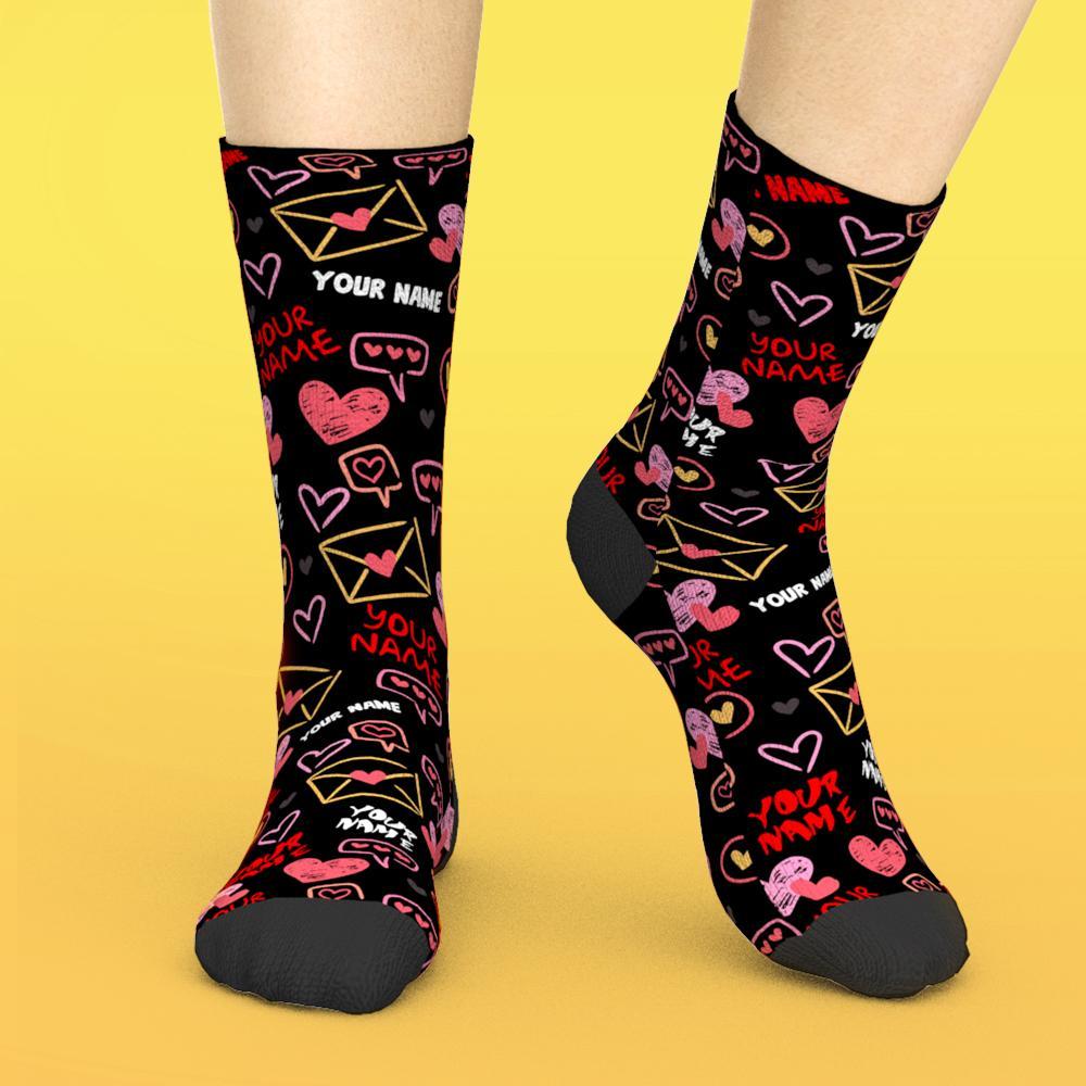 Custom Text Socks Love And Message