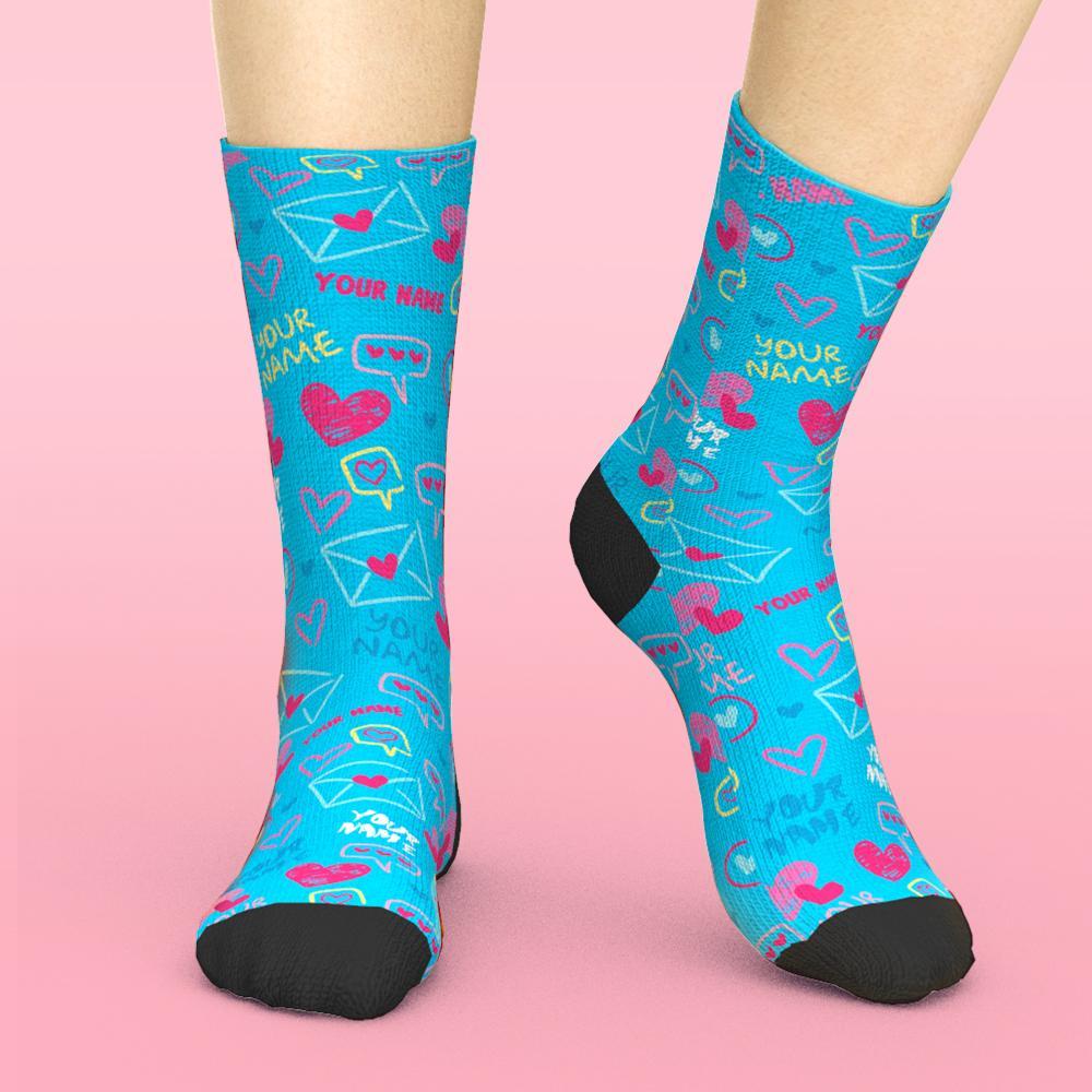 Custom Text Socks Love And Message