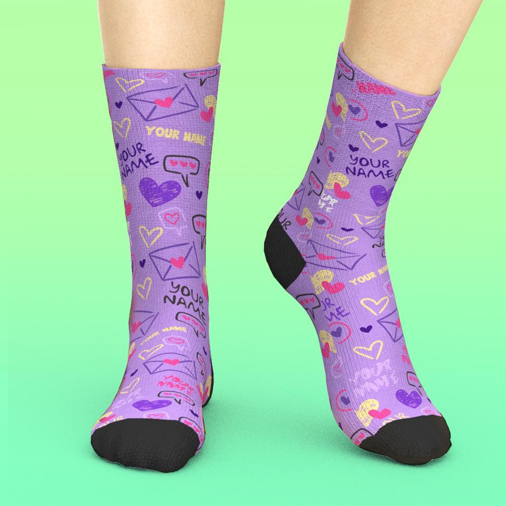 Custom Text Socks Love And Message