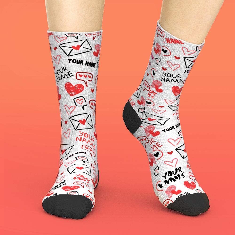 Custom Text Socks Love And Message
