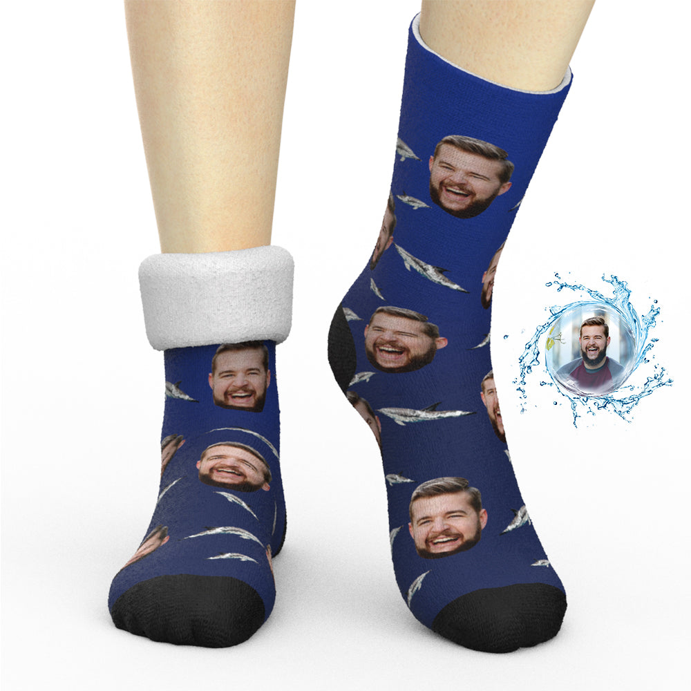 Custom Thick Socks Photo 3D Digital Printed Socks Winter Warm Dolphin Photo-MyPhotoSocks