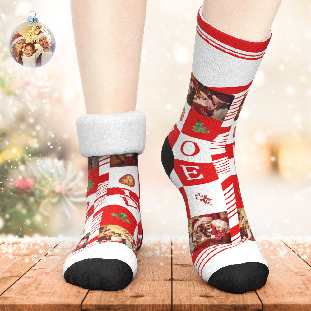 Custom Thick Socks Photo 3D Digital Printed Socks Winter Warm Love Christmas Socks-MyPhotoSocks