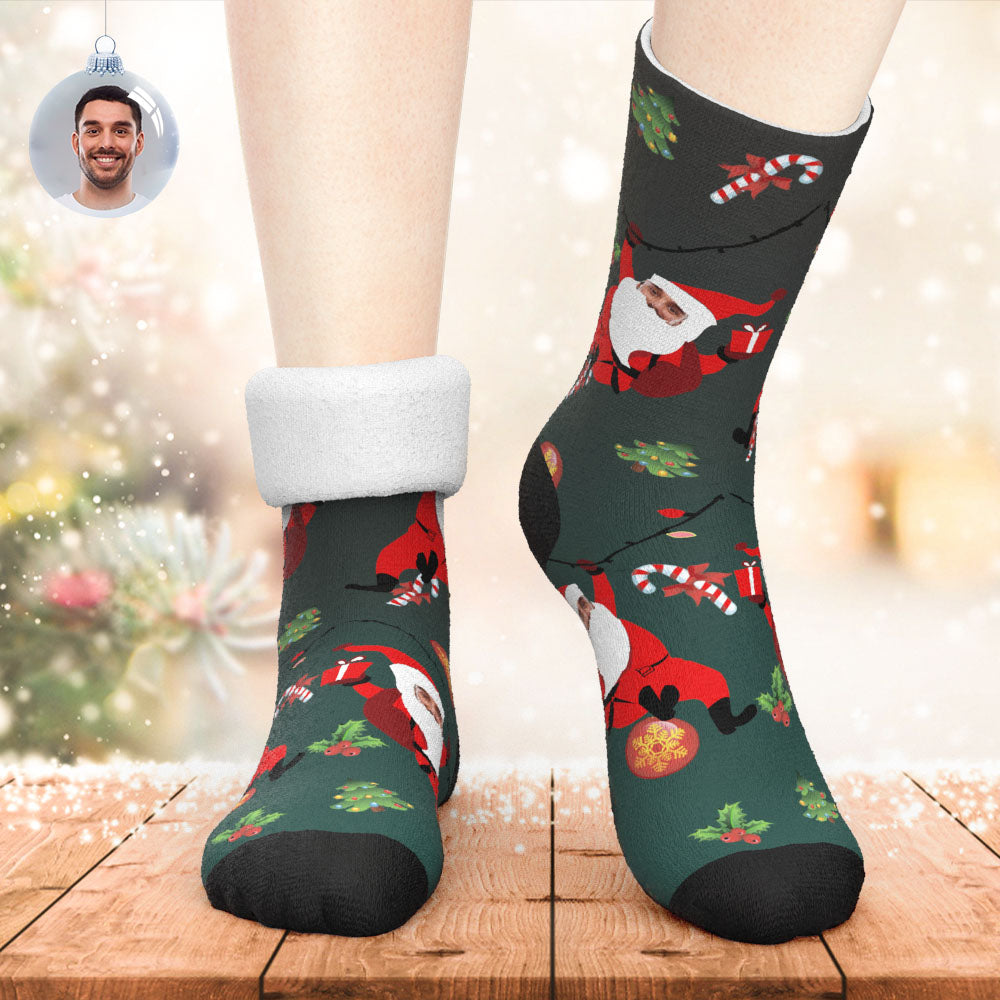 Custom Thick Socks Photo 3D Digital Printed Socks Winter Warm Santa Claus Present Christmas Socks-MyPhotoSocks