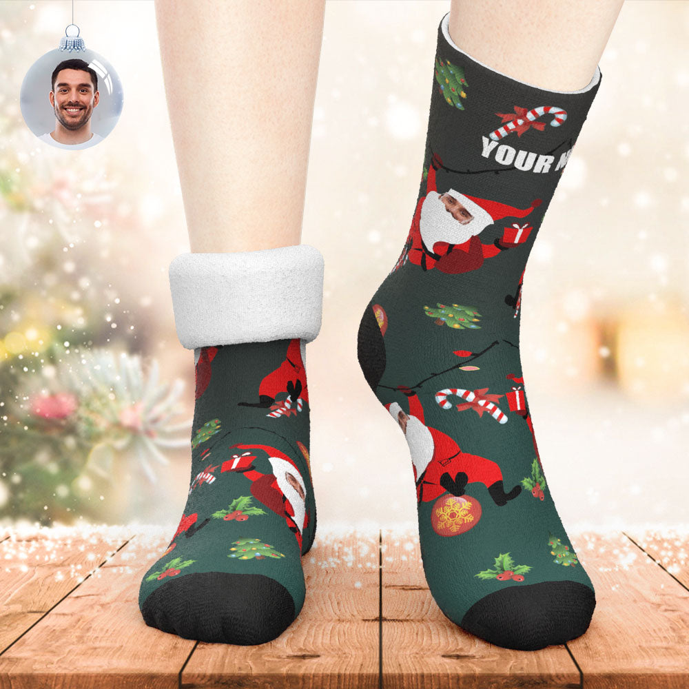 Custom Thick Socks Photo 3D Digital Printed Socks Winter Warm Santa Claus Present Christmas Socks-MyPhotoSocks