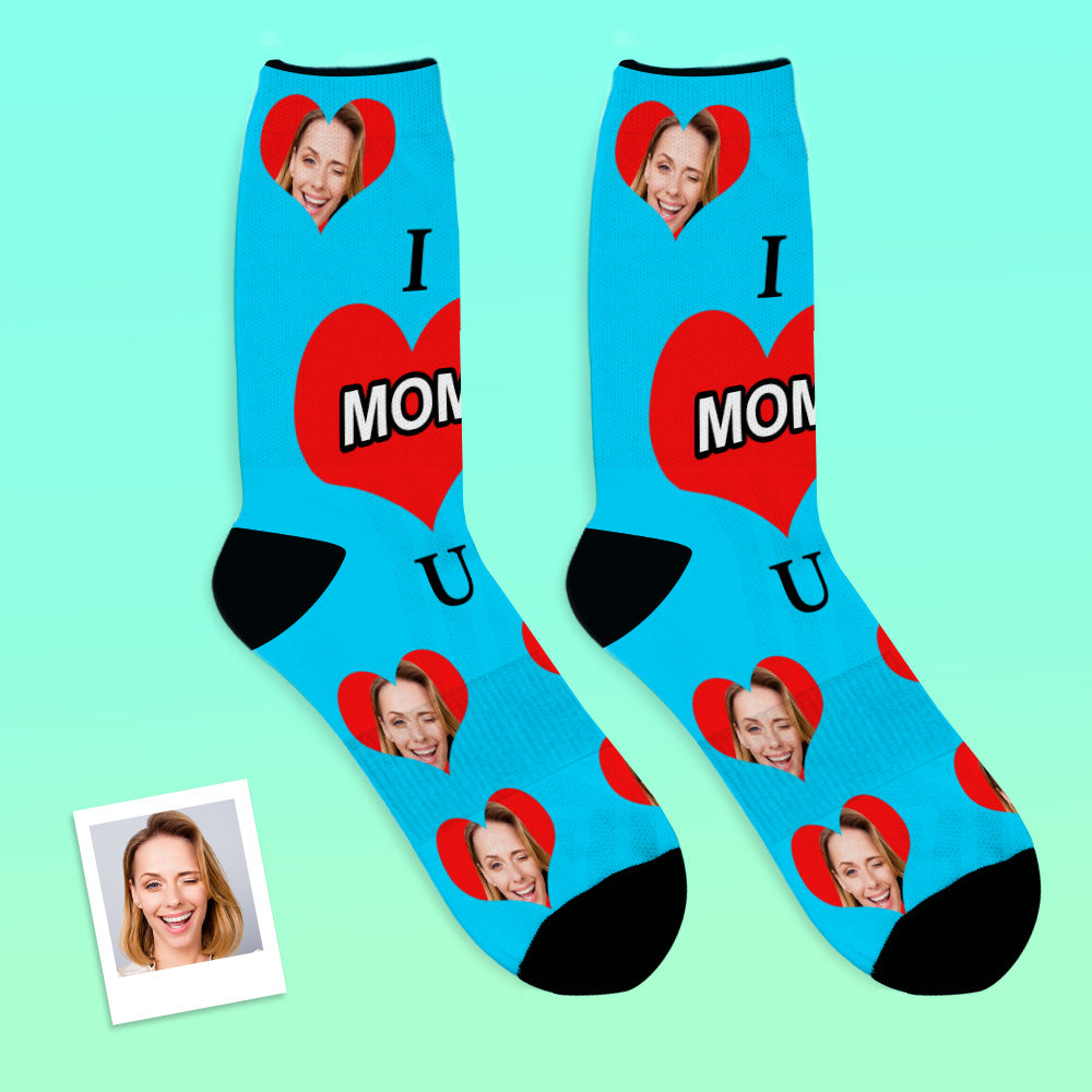 Custom Photo Socks I Love Mom