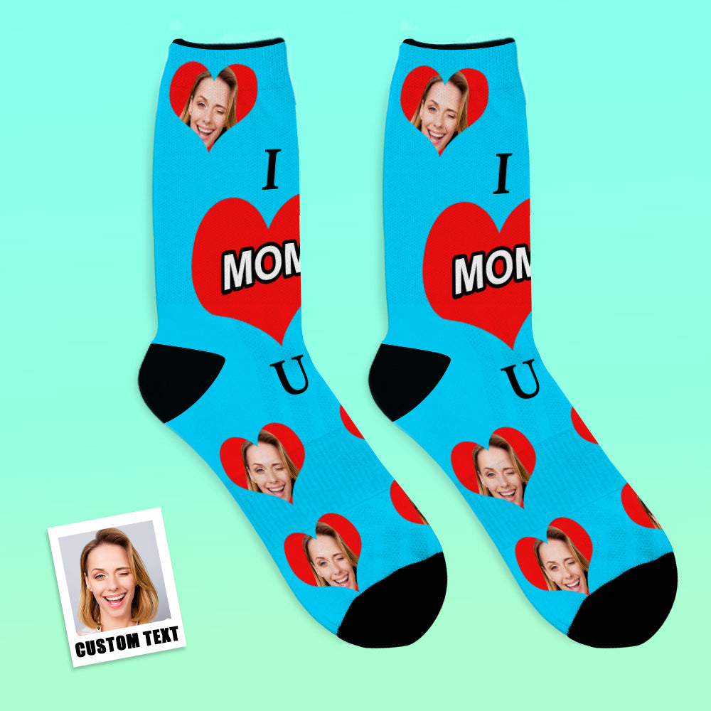 Custom Photo Socks I Love Mom