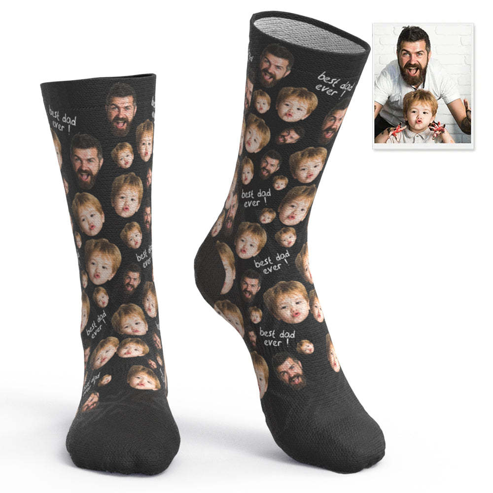 Custom Face Socks To The Best Dad-MyPhotoSocks