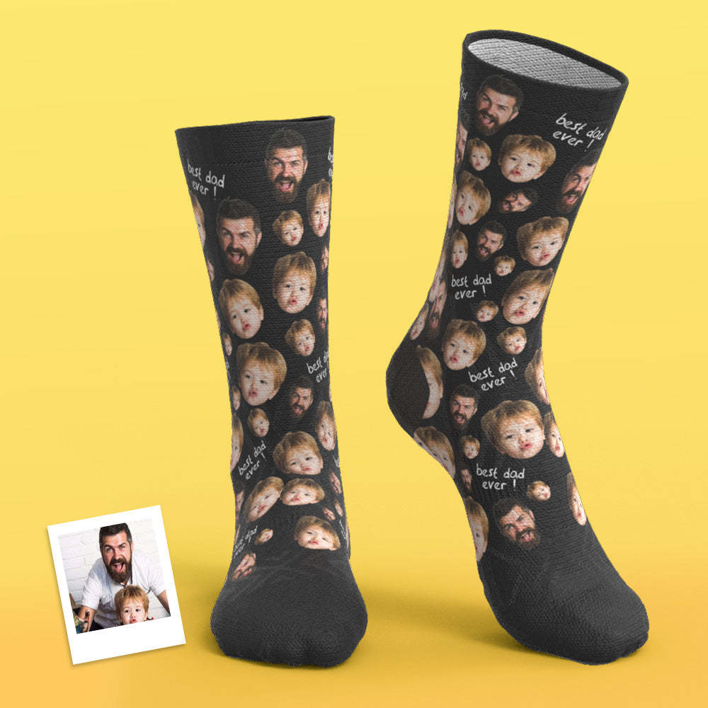 Custom Face Socks To The Best Dad-MyPhotoSocks
