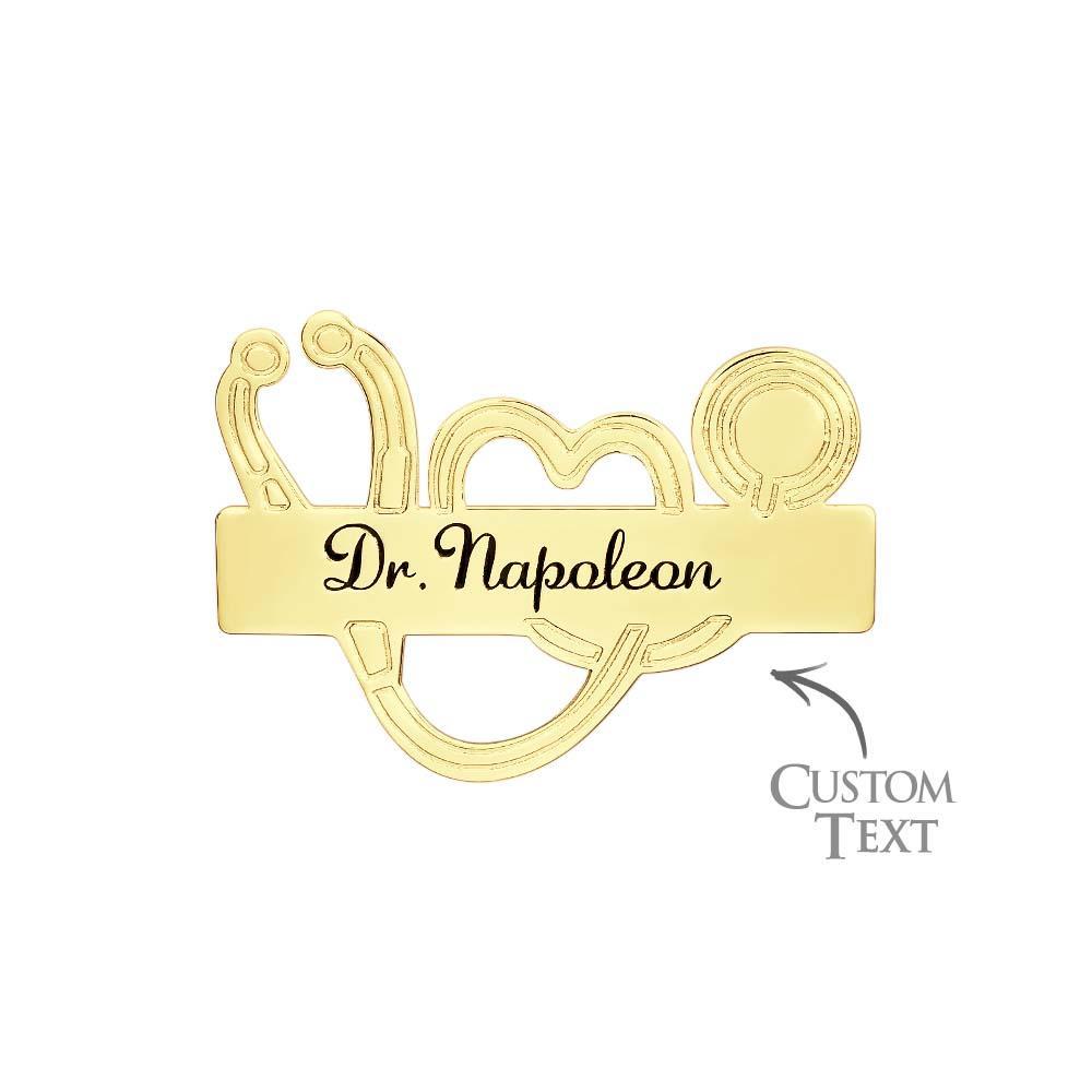 Custom Engraved Stethoscope Shaped Brooch Personalized Gifts for Doctors and Nurses - soufeelus