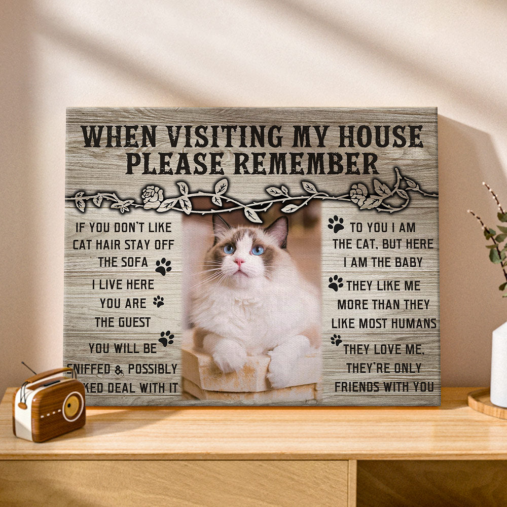 Custom Cat Home Decor Canvas Prints Pet Lover Gifts Funny Cat Wall Decor