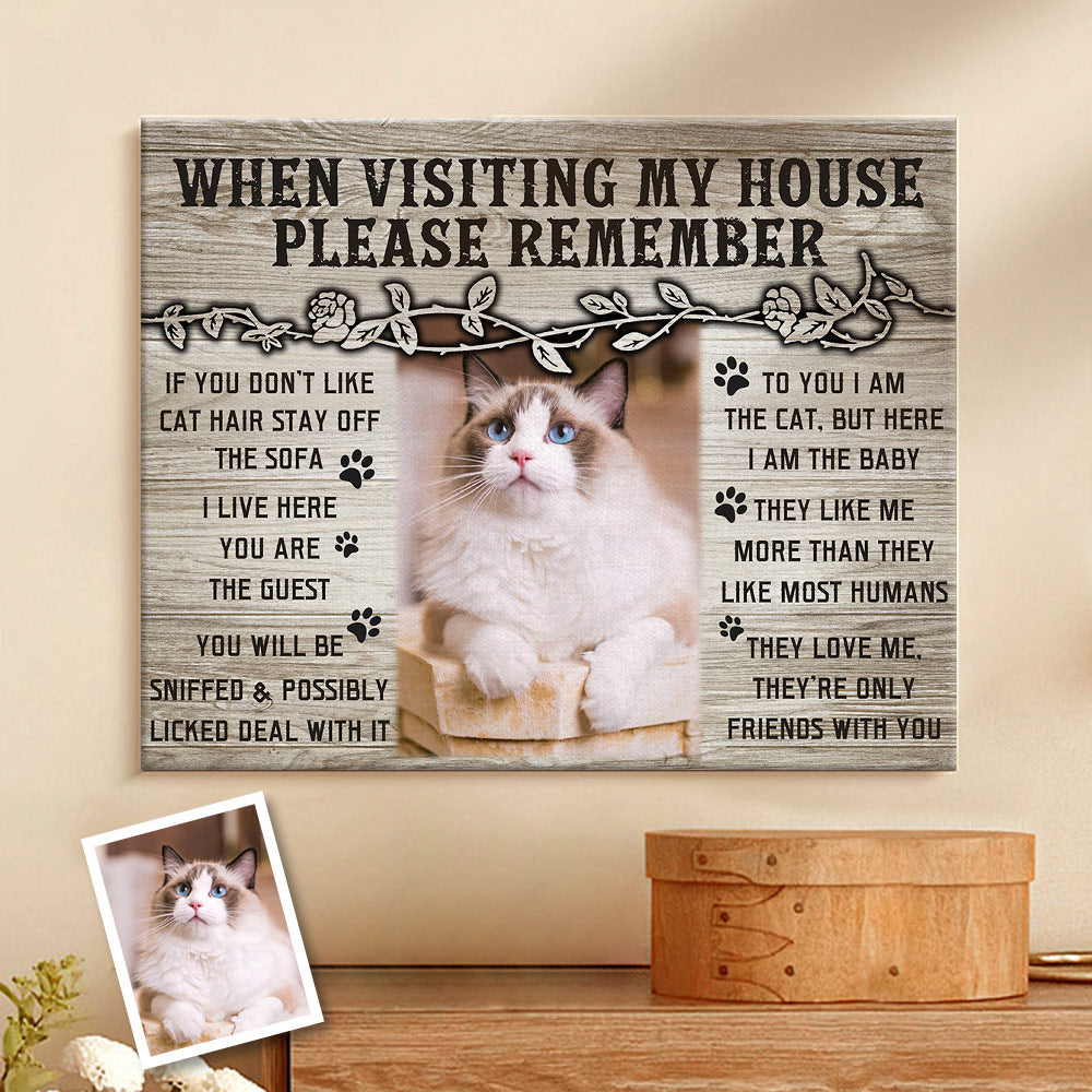 Custom Cat Home Decor Canvas Prints Pet Lover Gifts Funny Cat Wall Decor
