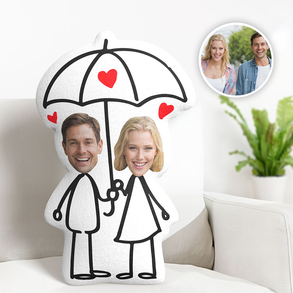 Custom Photo Pillow Custom Photo Funny Sketch Stick Couple Gift For Your Lover Husband Wife - MyPhotoSocks
