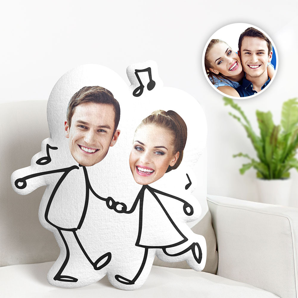 Custom Photo Pillow Custom Photo Funny Sketch Stick Couple Gift For Your Lover Husband Wife - MyPhotoSocks