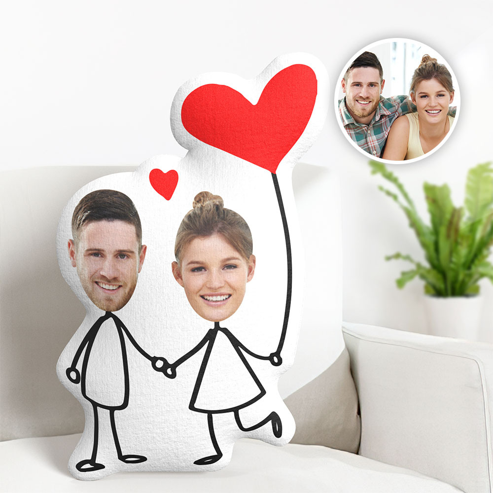 Custom Photo Pillow Custom Photo Funny Sketch Stick Couple Gift For Your Lover Husband Wife - MyPhotoSocks