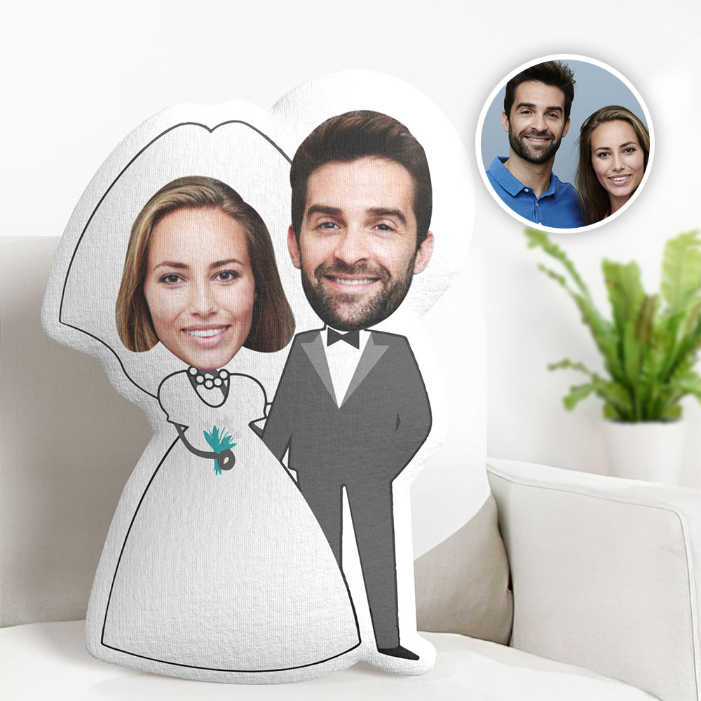 Custom Photo Pillow Custom Photo Funny Sketch Stick Couple Gift For Your Lover Husband Wife - MyPhotoSocks