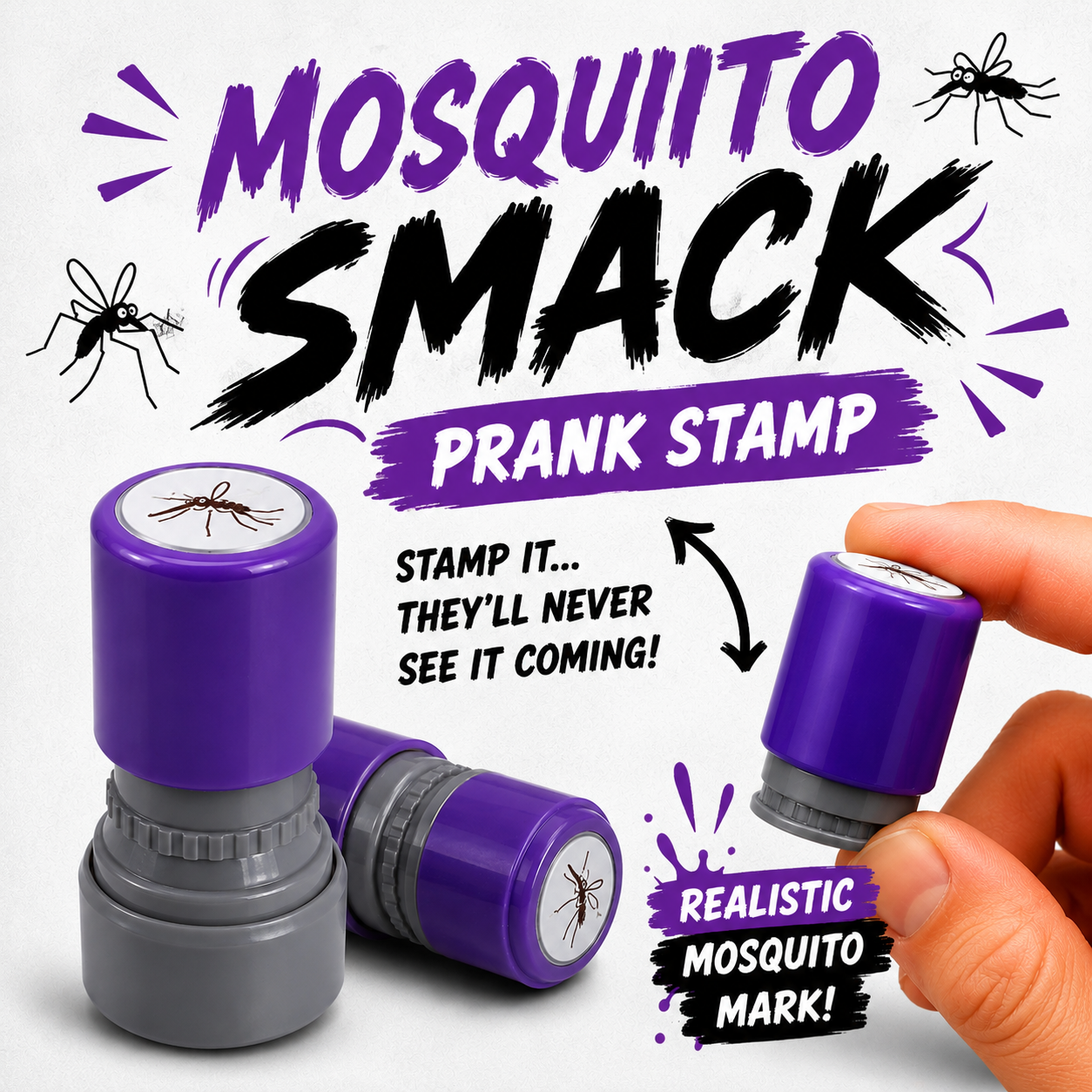 Mosquito Smack Prank Tool - Realistic Fake Slap Mark Toy for Fun Gifts