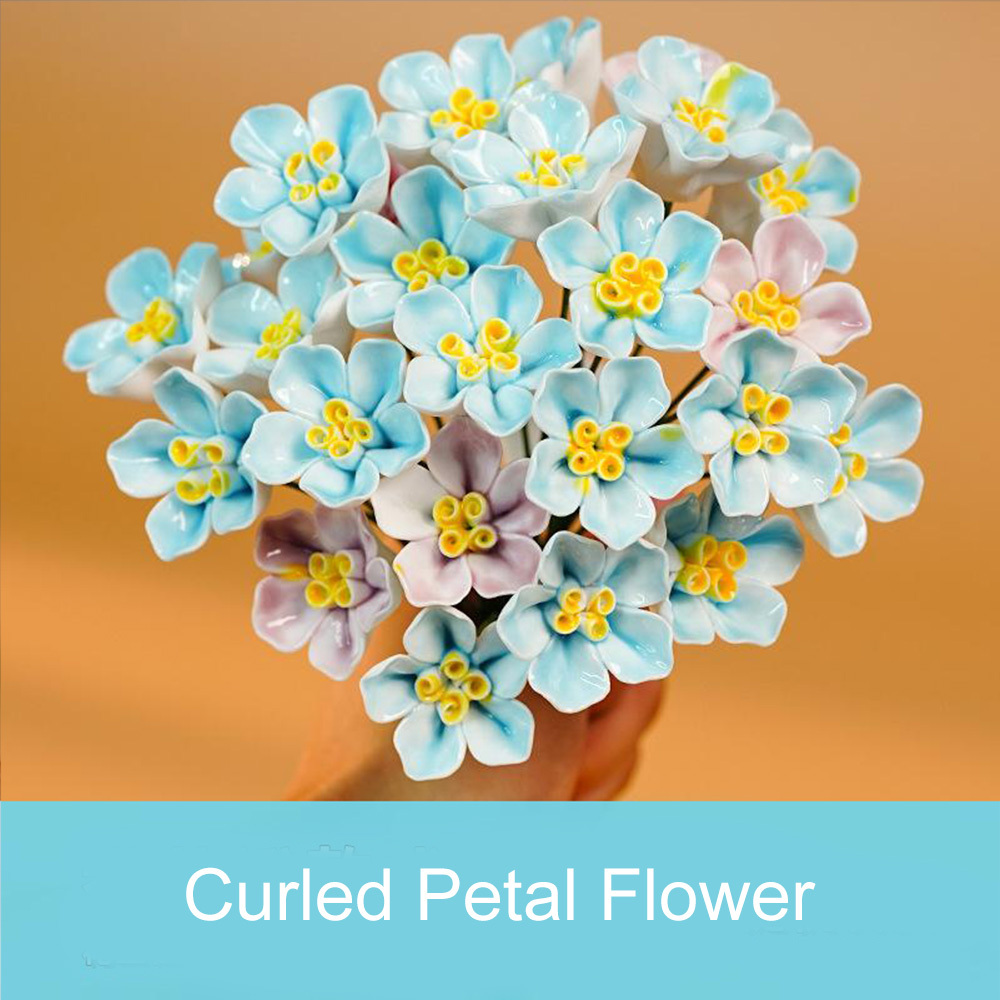 Handcrafted Ceramic Flower Bouquet Everlasting Blooms for DIY Home Decor, Perfect for Valentine'S Day, Christmas, Mother'S Day Gift